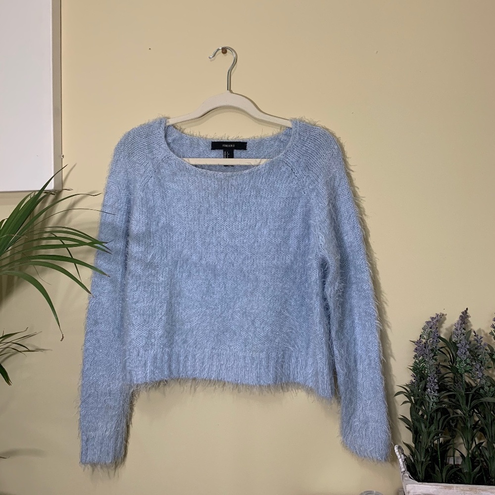 Baby Blue Fuzzy Sweater